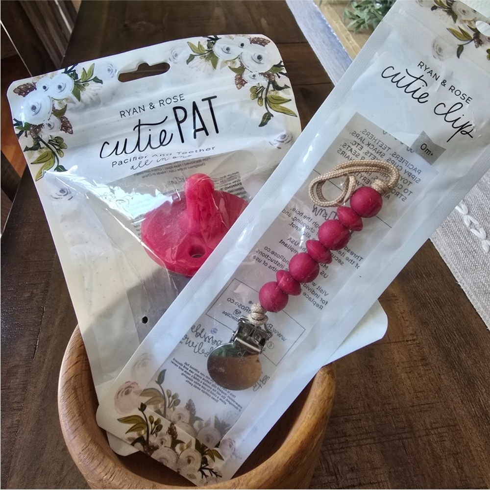 NWT Reddish Pink Ryan & Rose Cutie PAT and Cutie Clip Set